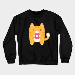 Kitty with a Donut Crewneck Sweatshirt